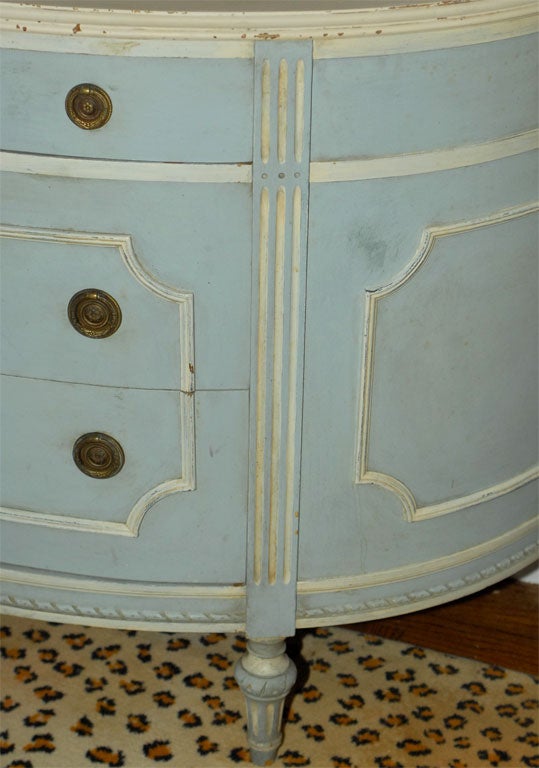 20th Century Painted Demilune Commode/Buffet For Sale